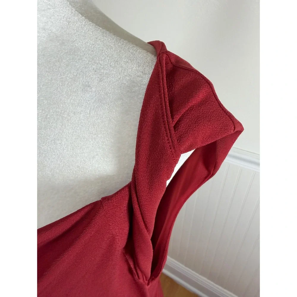 Abercrombie & Fitch Maxi Dress Women S Burgundy Red One Shoulder Ruched Gown